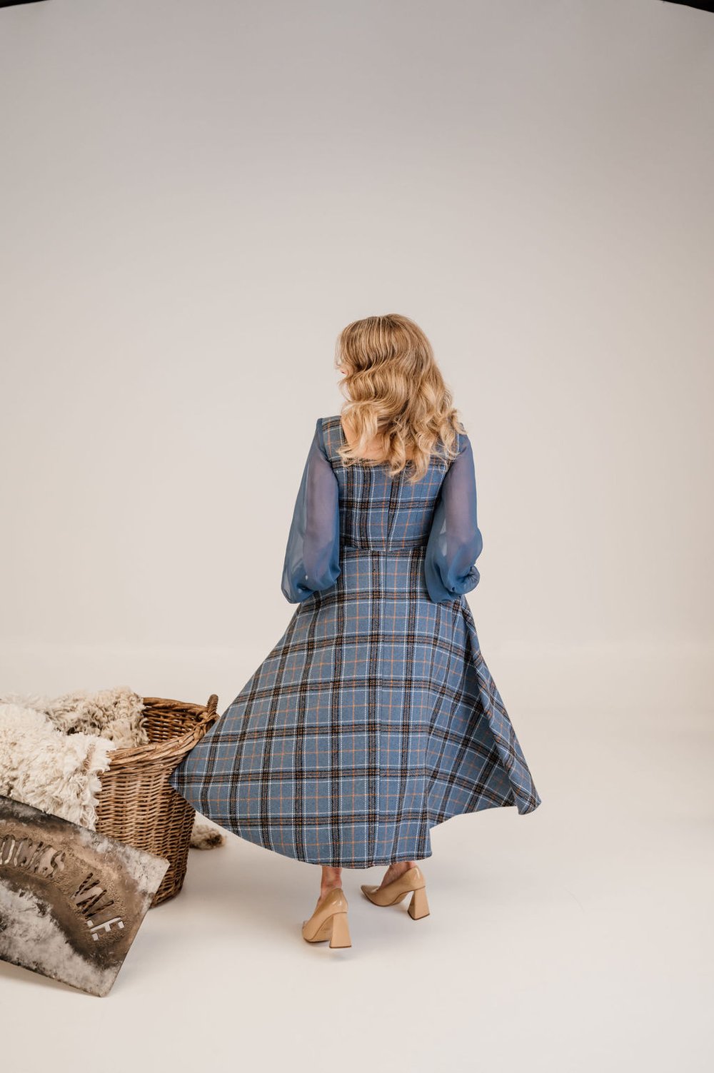 HVC SJP-Inspired Blue Check Dress