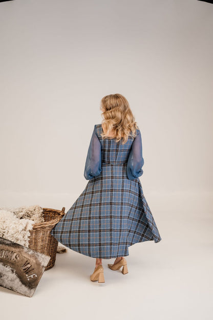 SJP-Inspired Blue Check Dress